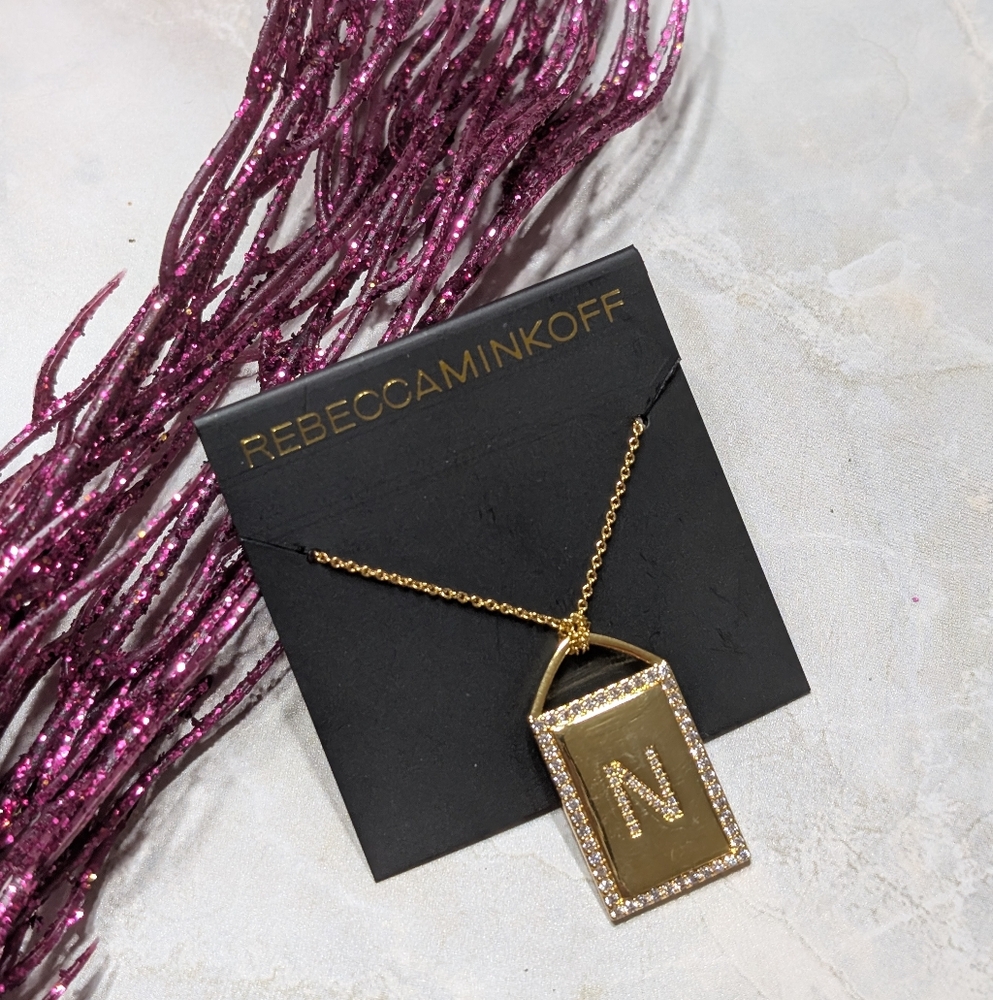 Rebecca Minkoff Gold Initial N Pendant Necklace NEW!